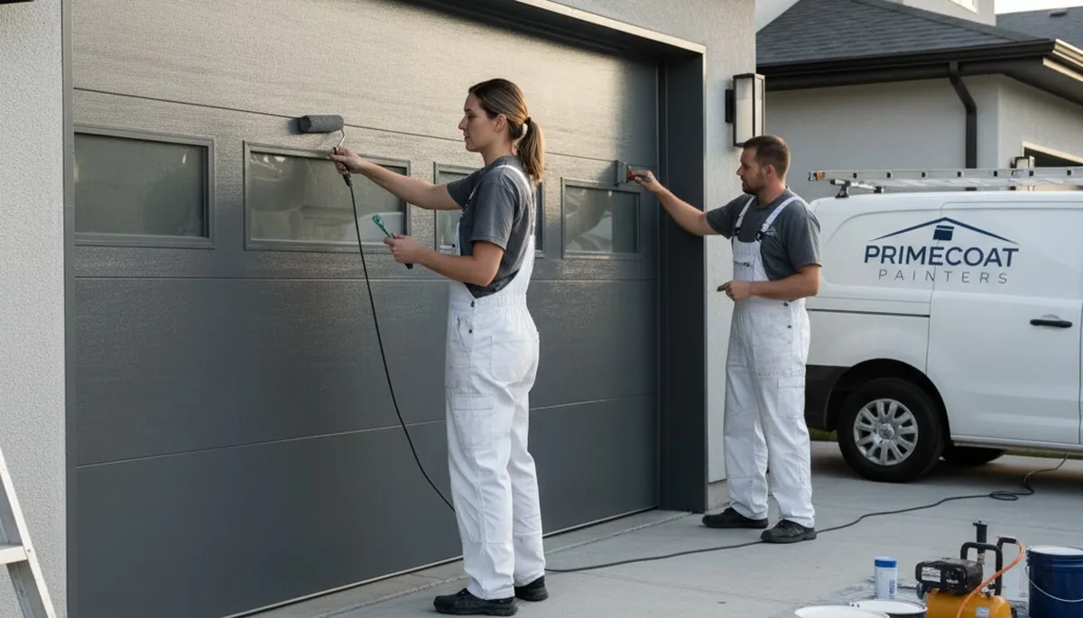 Professional garage door painting in Virginia Beach VA by expert residential painters